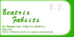 beatrix fabsits business card